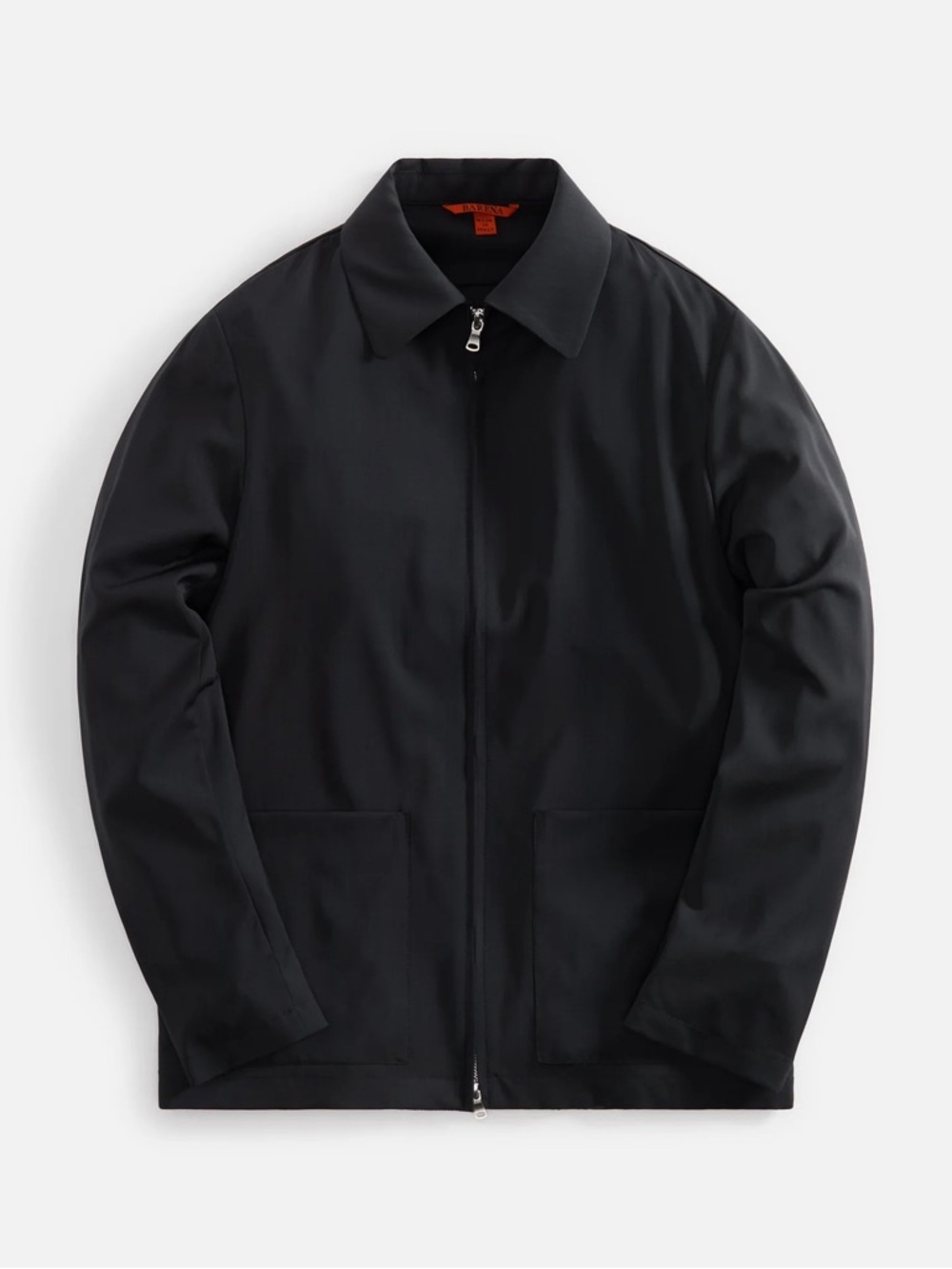 Barena Black Lightweight Zip Shirt Jacket